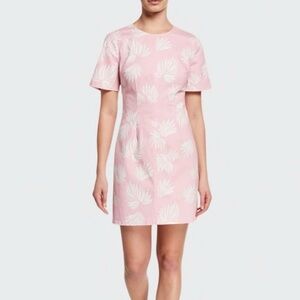 cinq a’ sept-Phoenix Madison pink mini denim dress with botanical print.Size 14
